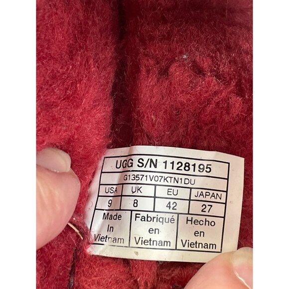 UGG Womens Red Tasman Chopd Suede Slip-On Mules Size 9 SKU 9024 - Picture 6 of 13